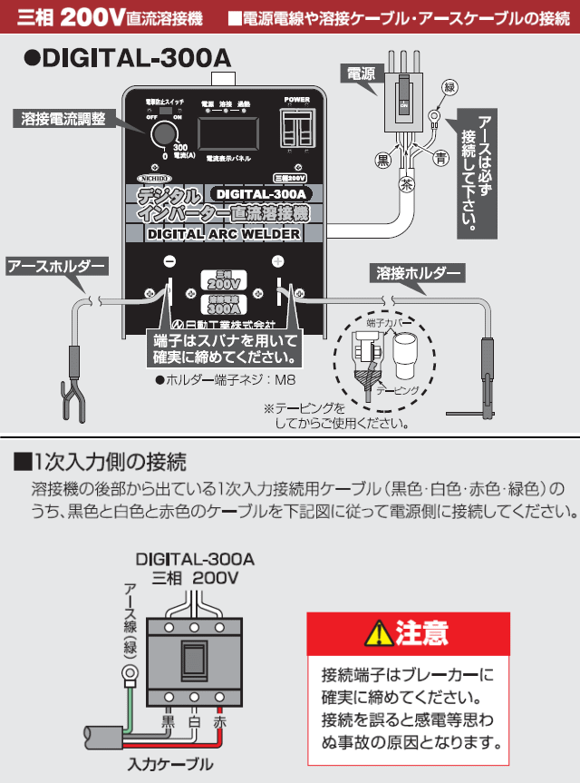 日動工業 三相200V専用 インバータ直流溶接機 DIGITAL-300A : nichido