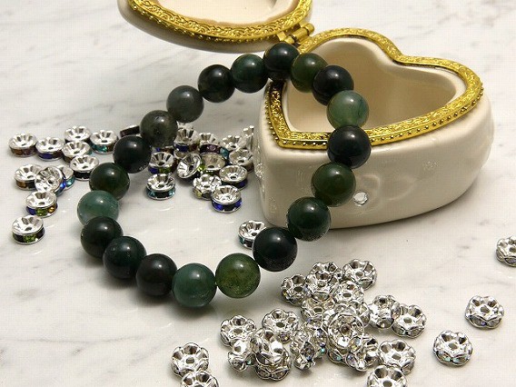 パワーストーン ブレスレット モスアゲート 天然石 メンズ レディース