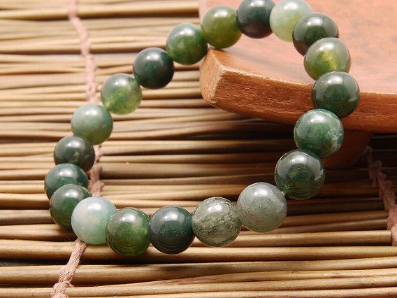 天然石ブレスレット（モスアゲート） パワーストーン ブレスレット モスアゲート 天然石 メンズ レディース