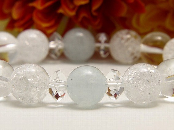 パワーストーン ブレスレット アクアマリン 10mm 水晶 天然石 メンズ