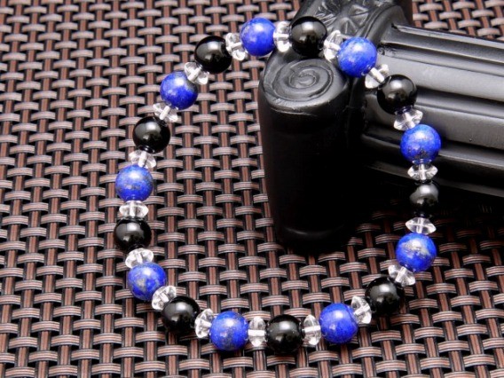 パワーストーン ブレスレット ラピスラズリ オニキス 8mm 水晶 天然石