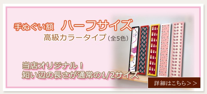 手ぬぐい額ハーフサイズ高級カラータイプへ