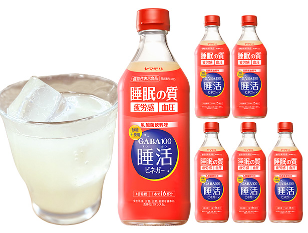 ヤマモリ GABA100睡活ビネガー 500ml 6本  りんご酢 飲むお酢 飲む酢 飲用酢 砂糖不使用 睡眠の質向上 緊張緩和 希釈
