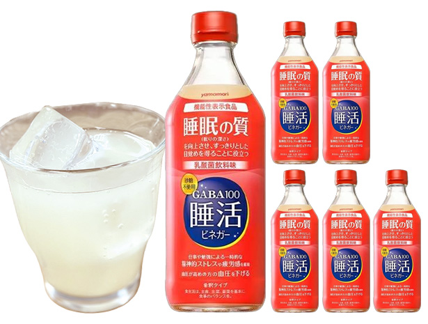ヤマモリ GABA100睡活ビネガー 500ml 6本  りんご酢 飲むお酢 飲む酢 飲用酢 砂糖不使用 睡眠の質向上 緊張緩和 希釈