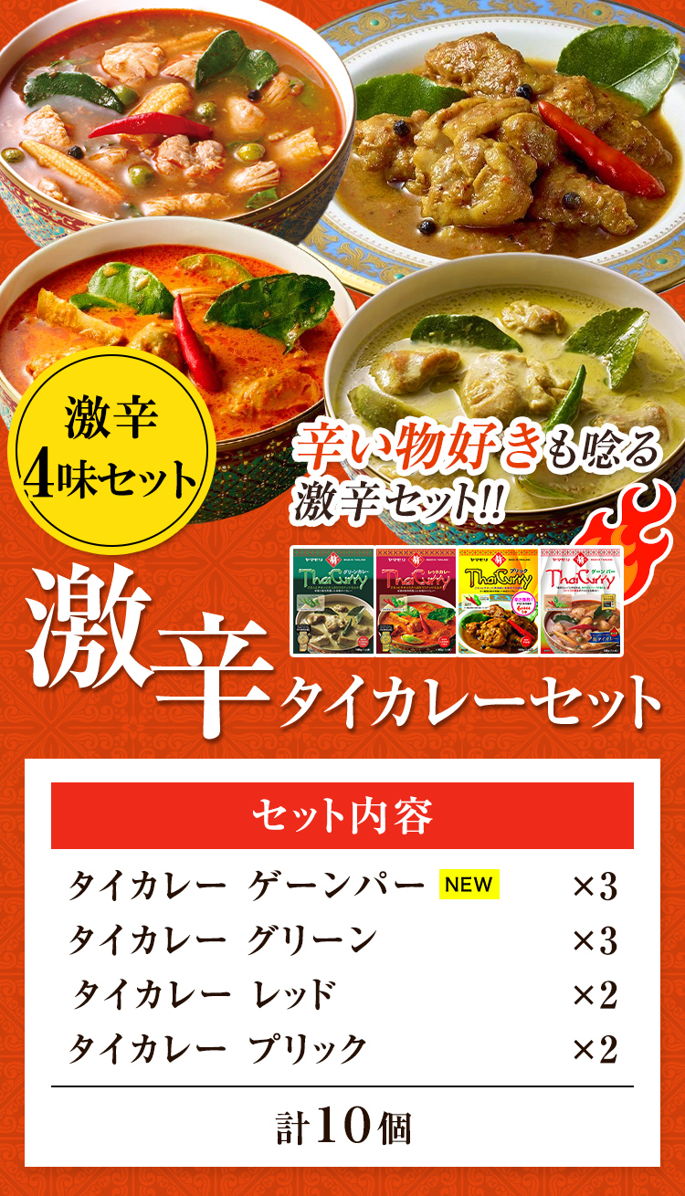 ヤマモリ 激辛 好き タイカレー 10個セット 辛口 レトルトカレー