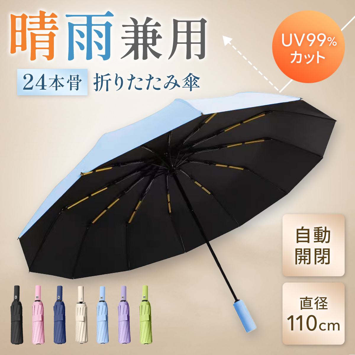 日傘 自動開閉 折り畳み日傘 UVカット 超軽量 折りたたみ 遮光 折り畳み傘 おりたたみ日傘 ワン...