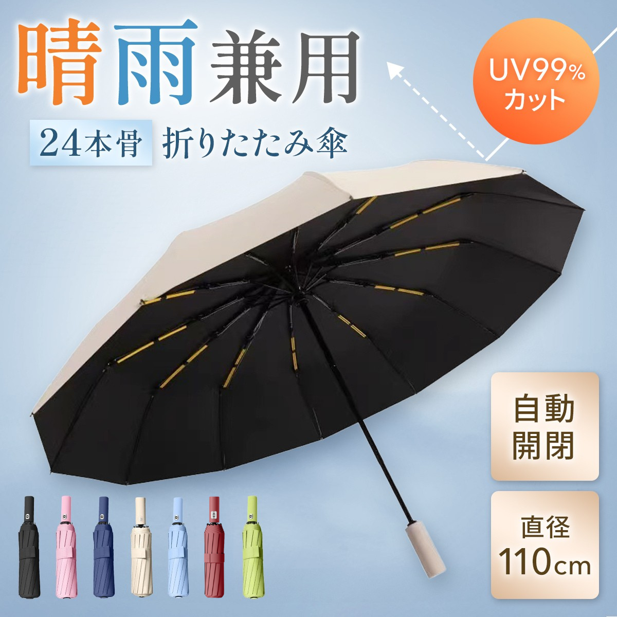 日傘 折りたたみ 折り畳み 自動開閉 UVカット 遮光 軽量 折り畳み傘