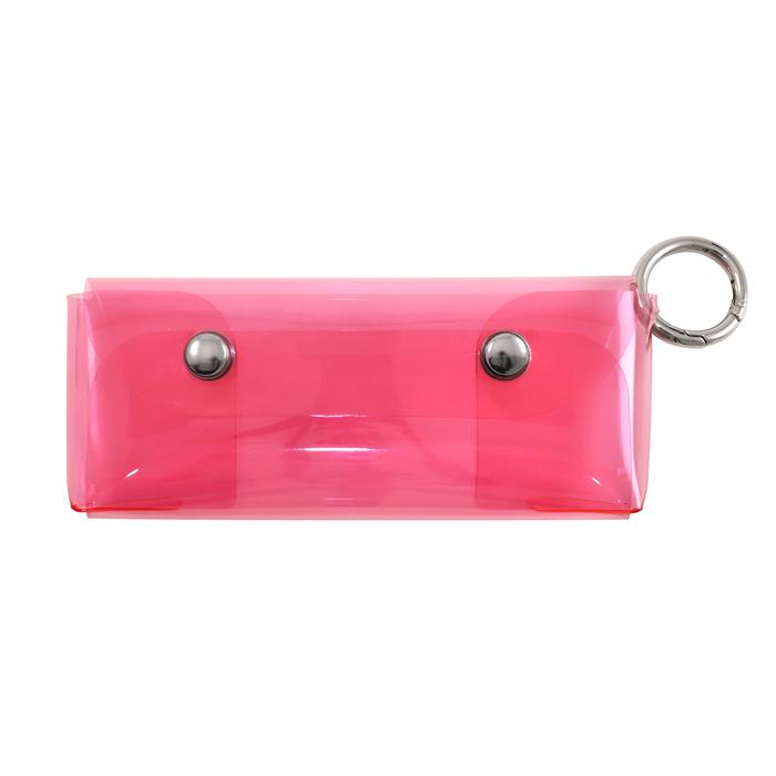 サングラス・眼鏡用PVCクリア軟質ケース 丸カラビナ付き|軟質 眼鏡