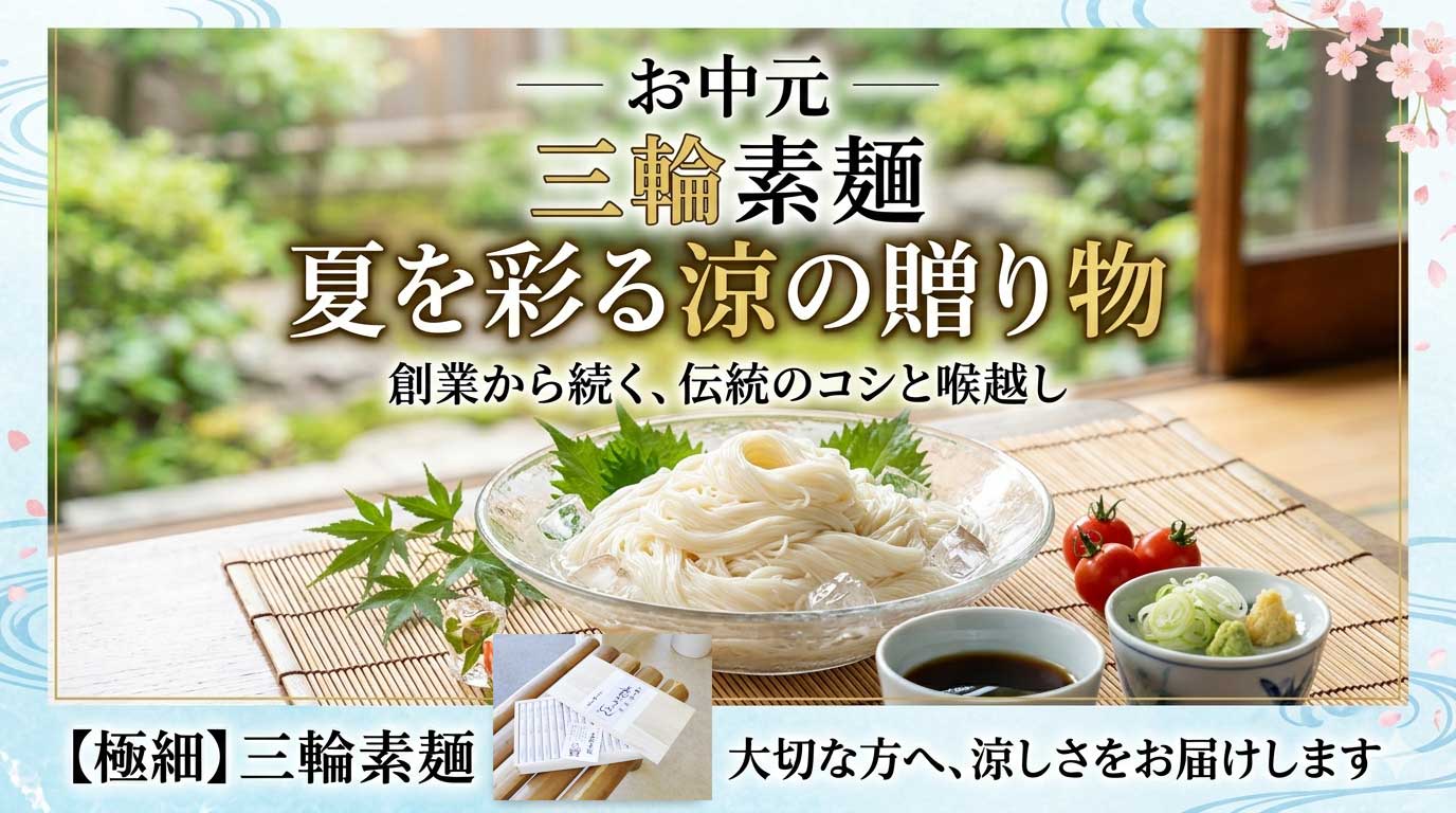 三輪素麺 お徳用 木箱入 誉（ほまれ）9kg 180束 製造元直送