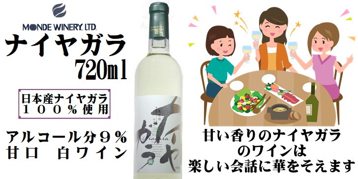 ワイン 白ワイン ナイヤガラ 720ml モンデ酒造 山梨 日本ワイン 甘口