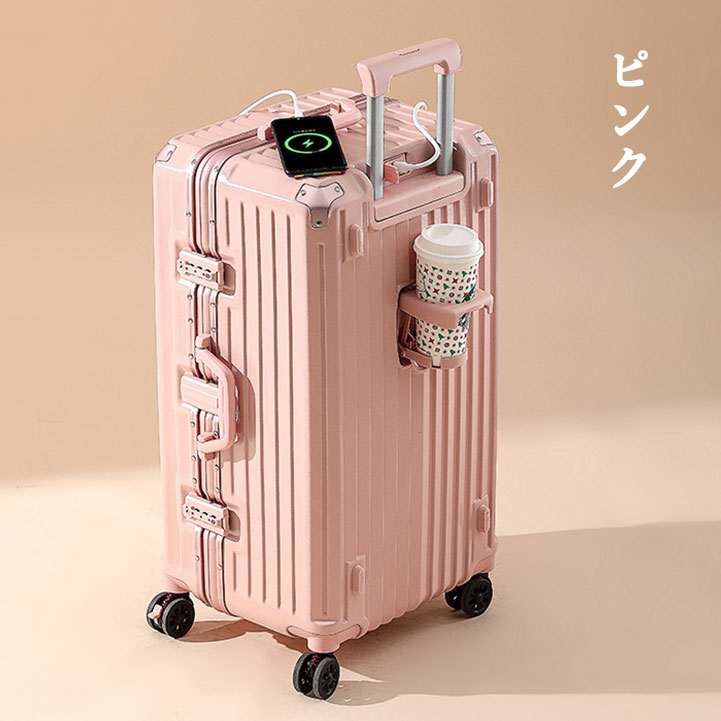 スーツケース lサイズ キャリーケース 100L 超大容量 大型 静音 アルミ ストッパー付き TSAロック 旅行カバン キャリーバッグ 軽量 静か 夏休み 海外 2年保証｜yamanastore｜05