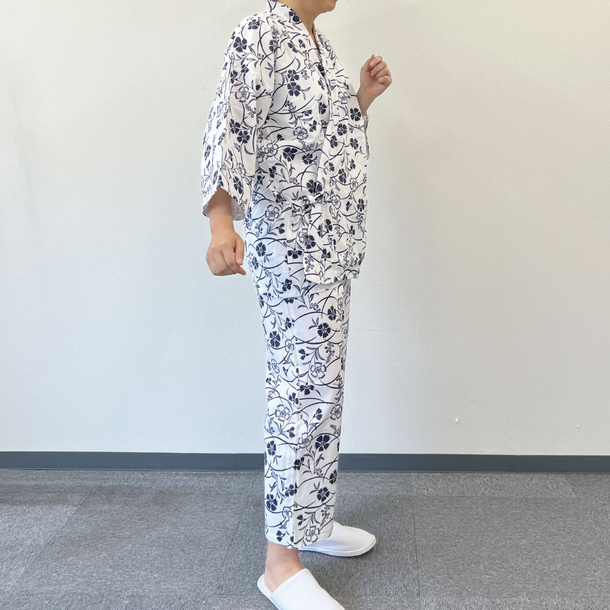 ガーゼ 作務衣 寝巻き 女性 日本製 綿100% 二重ガーゼ ズボン LL