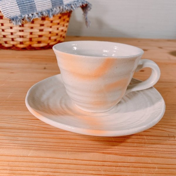 Natural 和渦紋 コーヒーカップ＆ソーサー 日本製 美濃焼 陶器 おしゃれ かわいい 可愛い 紅茶 カップ カフェ風 食器 碗皿｜yamaseikaede｜06
