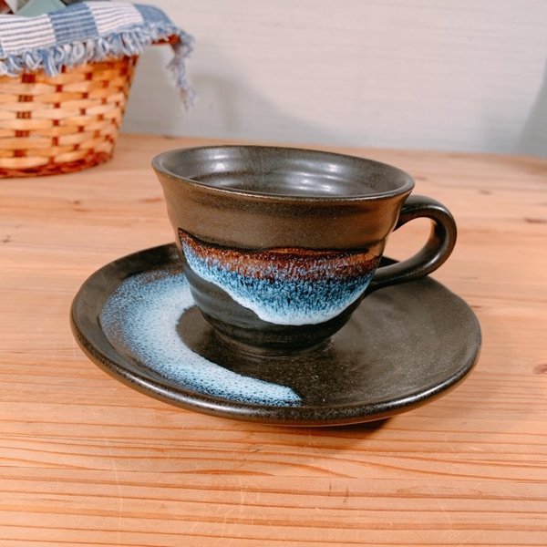 Natural 和渦紋 コーヒーカップ＆ソーサー 日本製 美濃焼 陶器 おしゃれ かわいい 可愛い 紅茶 カップ カフェ風 食器 碗皿｜yamaseikaede｜02