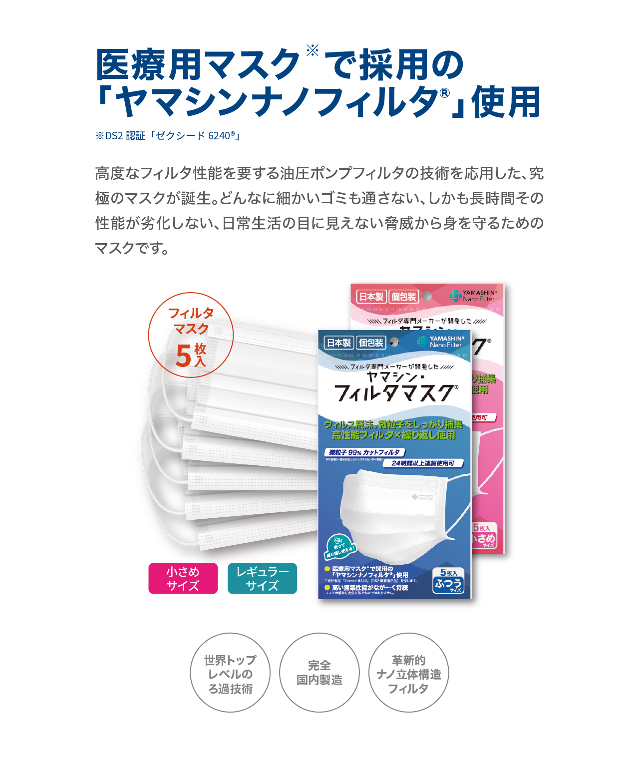 公式】究極のヤマシン・フィルタマスク 5枚入り ヤマシンフィルタ