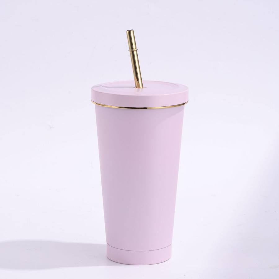 ストロー付きタンブラー 保冷 保温 真空断熱 500ml750ml 水筒 タンブラーステンレス コーヒーカップ 車載せでき アウトドア お揃い | ブランド登録なし | 01