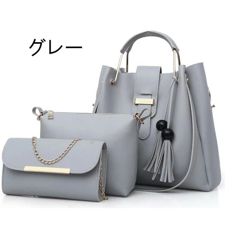 ショルダーバッグ レディース 2way 3点セット トートバッグ 肩掛け 手提げ 親子バッグ 大容量 PU  大人 おしゃれ 鞄 通勤 OL ママ | ブランド登録なし | 03