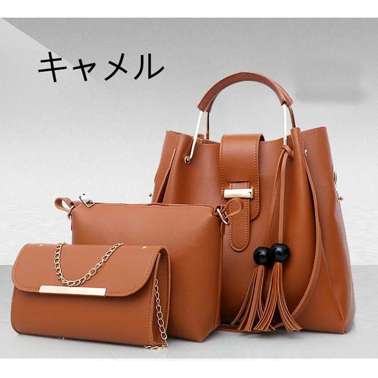 ショルダーバッグ レディース 2way 3点セット トートバッグ 肩掛け 手提げ 親子バッグ 大容量 PU  大人 おしゃれ 鞄 通勤 OL ママ | ブランド登録なし | 04