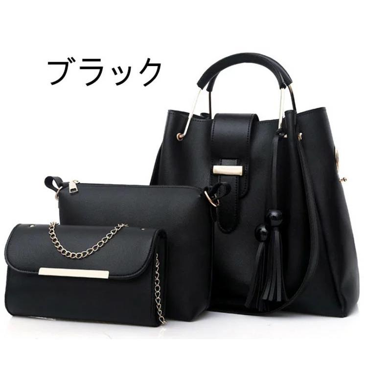ショルダーバッグ レディース 2way 3点セット トートバッグ 肩掛け 手提げ 親子バッグ 大容量 PU  大人 おしゃれ 鞄 通勤 OL ママ | ブランド登録なし | 05