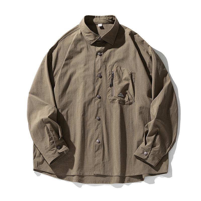 ワークシャツ ワークジャケット シャツジャケット 長袖 大きいサイズ メンズ ポケット付き ストリート 作業服 ワークウェア カジュアルシャツ 無地 | ブランド登録なし | 01