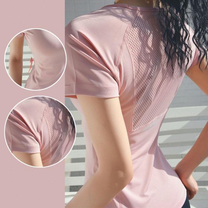 ヨガウェア レディース ス 半袖 Tシャツ ジム 安い 運動 かわいい おしゃれ バックメッシュ ホットヨガ フィットネス 吸汗速乾 | ブランド登録なし | 01