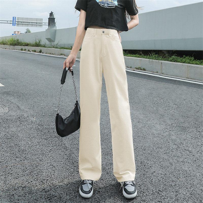 デニムパンツ ストレート ワイドパンツ カジュアル 体型カバー 快適 脚長効果 春 夏 着痩せ ロング 大きいサイズ 通勤 通学 | ブランド登録なし | 04