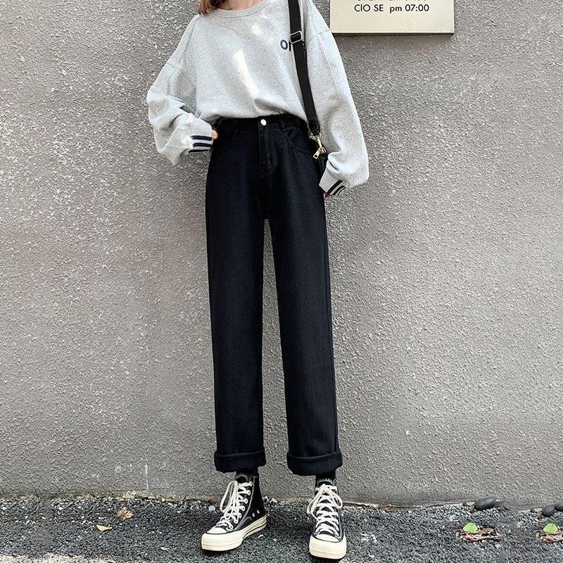 デニムパンツ ストレート ワイドパンツ カジュアル 体型カバー 快適 脚長効果 春 夏 着痩せ ロング 大きいサイズ 通勤 通学 | ブランド登録なし | 05