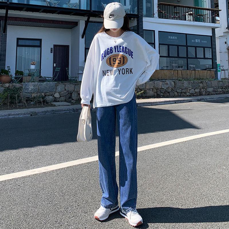 デニムパンツ ストレート ワイドパンツ カジュアル 体型カバー 快適 脚長効果 春 夏 着痩せ ロング 大きいサイズ 通勤 通学 | ブランド登録なし | 06