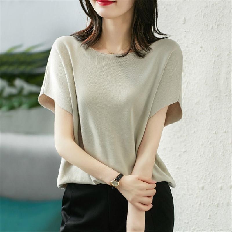 tシャツ レディース 半袖 ス 半袖tシャツ 無地 カットソー 大きいサイズ カジュアル ゆったり おしゃれ 春夏 薄手 リラックス | ブランド登録なし | 02
