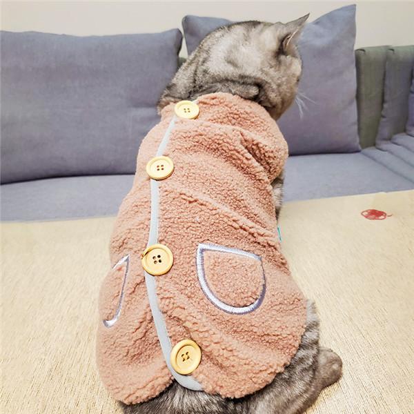 猫服 犬の服 秋 冬 厚手 犬服 背中開き フリース ボア 犬 服 ドッグウェア ペットウェア 洋服 暖かい 防寒 もこもこ ふわふわ 可愛い 小型犬 | ブランド登録なし | 01