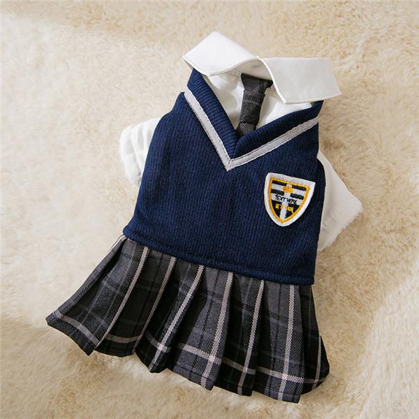 犬の服 猫服 犬服 セーラー服 犬 服 ワンピース 制服 コスプレ 秋 冬 暖かい 洋服 JK ドッグウェア ペットウェア ロンパース 小型犬 厚手 | ブランド登録なし | 02
