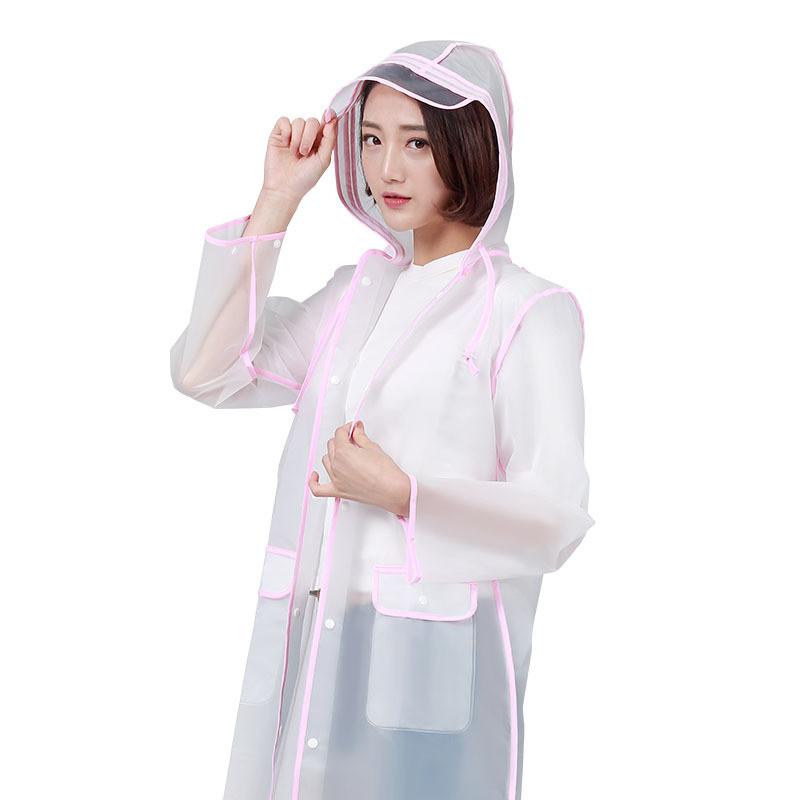 レインコート レディース メンズ 長め ロング フード付き 透明 男女兼用 通勤 レインポンチョ 雨具 雨合羽 自転車 韓国風 旅行 キャンプ | ブランド登録なし | 01