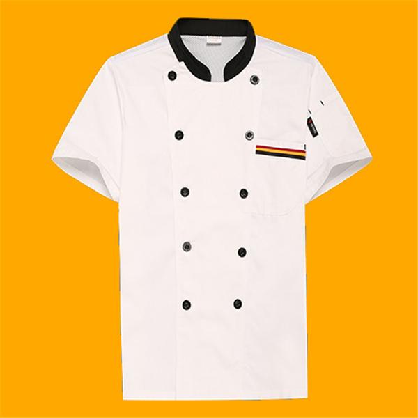コックコート 飲食店 コック服 ユニフォーム シェフ 半袖 男女兼用 調理士 コックジャケット 調理服 仕事着 厨房服 長袖 白 黒 料理人 制服 | ブランド登録なし | 01