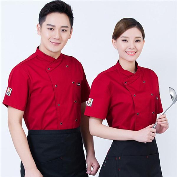 コックコート 飲食店 コック服 ユニフォーム シェフ 半袖 男女兼用 調理士 コックジャケット 調理服 仕事着 厨房服 長袖 白 黒 料理人 制服 | ブランド登録なし | 02