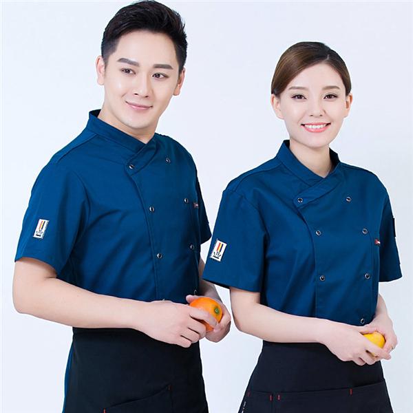 コックコート 飲食店 コック服 ユニフォーム シェフ 半袖 男女兼用 調理士 コックジャケット 調理服 仕事着 厨房服 長袖 白 黒 料理人 制服 | ブランド登録なし | 03