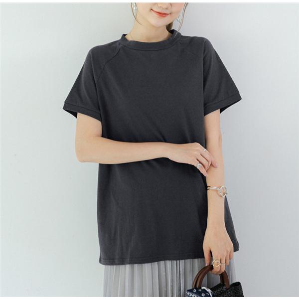 tシャツ レディース 綿 USAコットン 半袖 7色 夏 ゆったり 大きいサイズ きれいめ 大人のモックネックTシャツ ス カジュアル 通勤 | ブランド登録なし | 09