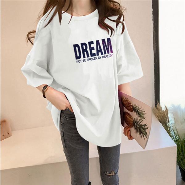 シャツ ロング丈 tシャツ 半袖 カットソー 無地 ス レディース Tシャツ shirt プルオーバー 夏 ロングTシャツ 体型カバー ロンｔ | ブランド登録なし | 01
