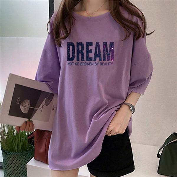 シャツ ロング丈 tシャツ 半袖 カットソー 無地 ス レディース Tシャツ shirt プルオーバー 夏 ロングTシャツ 体型カバー ロンｔ | ブランド登録なし | 10