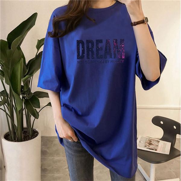 シャツ ロング丈 tシャツ 半袖 カットソー 無地 ス レディース Tシャツ shirt プルオーバー 夏 ロングTシャツ 体型カバー ロンｔ | ブランド登録なし | 07