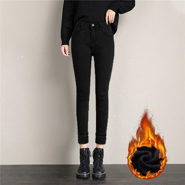 【大特価】デニム パンツ レディース 裏起毛 あったか 極暖 美脚 ジーンズ ジーパン Gパン ロング ストレッチ 冬 防寒 暖かい 厚手 スリム 安い | ブランド登録なし | 01