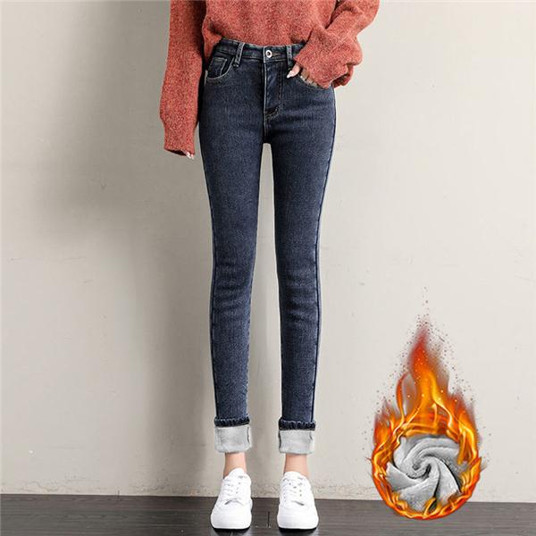 【大特価】デニム パンツ レディース 裏起毛 あったか 極暖 美脚 ジーンズ ジーパン Gパン ロング ストレッチ 冬 防寒 暖かい 厚手 スリム 安い | ブランド登録なし | 02