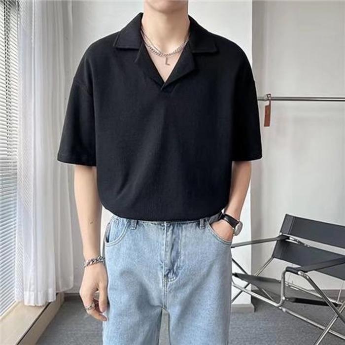 サマーニット ポロシャツ メンズ ス カジュアル 半袖ニット ゆったり 半袖 無地 薄手 ポロ Tシャツ 夏 父の日 | ブランド登録なし | 03
