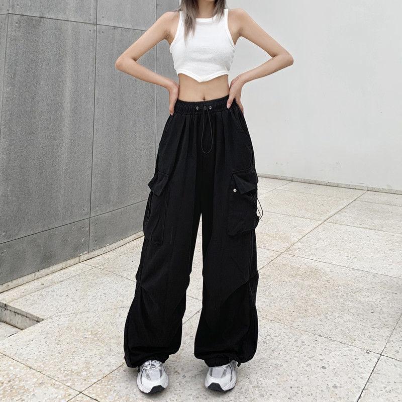 カーゴパンツ レディース ミリタリーパンツ カーゴ レディースパンツ ダンス衣装 カジュアル ウエストゴム 美シルエット ゆったり 体型カバー | ブランド登録なし | 01
