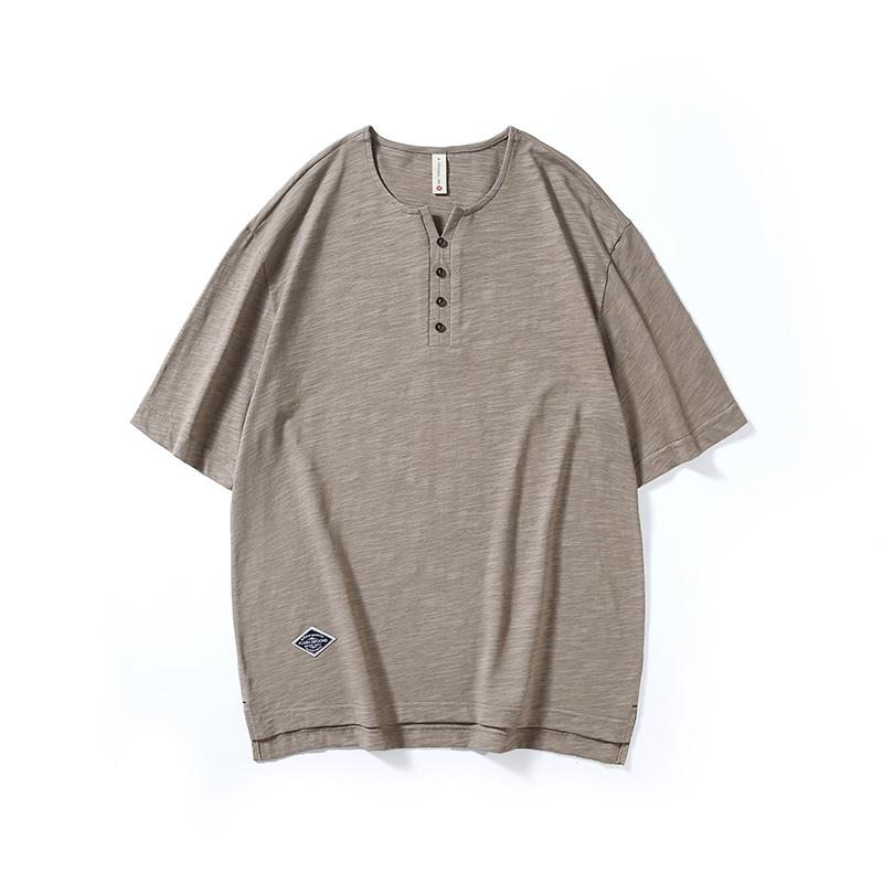 メンズtシャツ 半袖 ヘンリーネック キーネック ポケット付き 冷感 吸水速乾 抗菌防臭 竹繊維 涼しい ゆったり オーバーサイズ 大きいサイズ｜yamashita-mst｜02