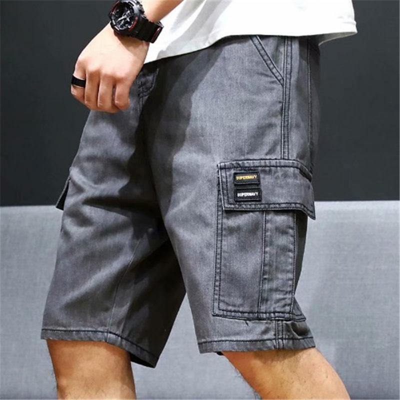 デニムパンツ ハーフパンツ メンズ 薄め 夏服 カジュアル 体型カバー 旅行 砂浜 通気性 ビーチパンツ ゆったり 通気 カーゴパンツ 作業ズボン | ブランド登録なし | 02