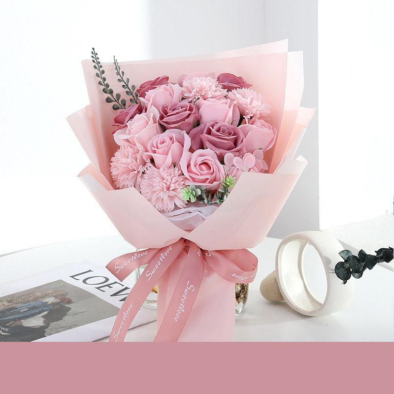 母の日 ソープフラワー 花束 プレゼントブーケ 造花 花 ボックス ギフト プレゼント 誕生日 発表会 記念日 結婚記念日 | ブランド登録なし | 02