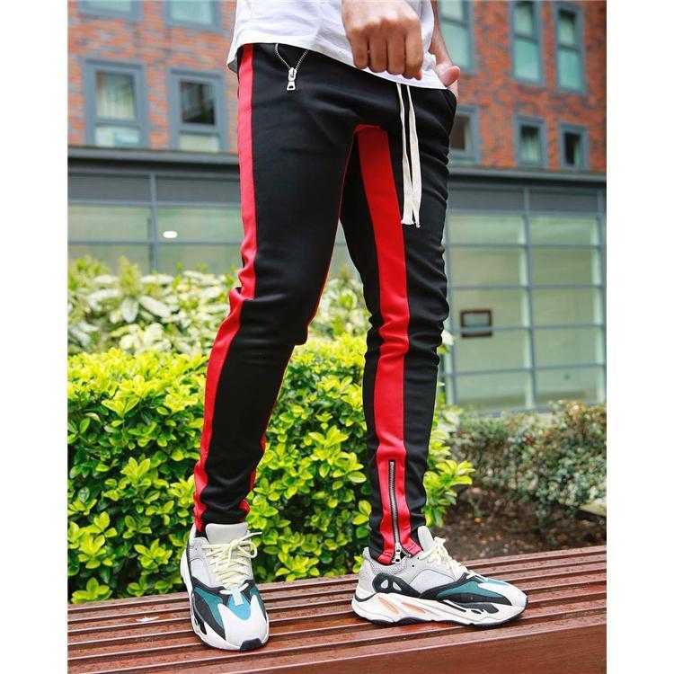 スキニーパンツ メンズ スウェットパンツ ウエストゴム ストレッチ 配色切り替え ストライプ柄 ボトムス 楽ちん 春コーデ スポーツウェア 作業着 |  | 03