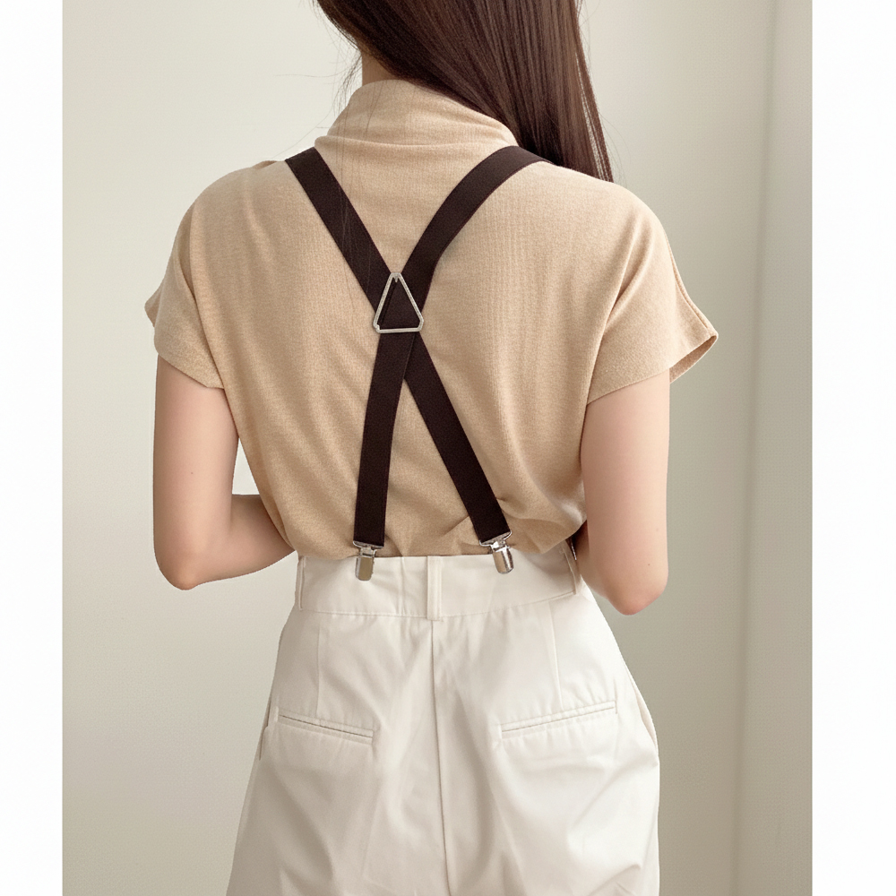 日本製 サスペンダー x型 25mm ゴム 無地 ベルト 小物 150cm~180cm