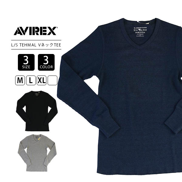 AVIREX（アヴィレックス） デイリーウェア 長袖 サーマル Vネック T 