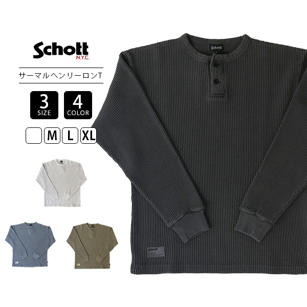 Schott N.Y.C（ショット） Schott メンズ 長袖 サーマル ロンT